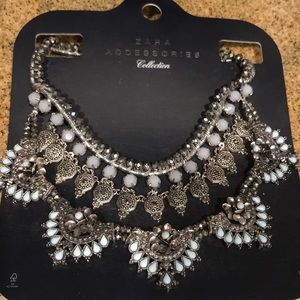 Zara Silver and Baby Blue Necklace